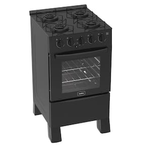 Fogão 4 Bocas Preto Ares Glass com Forno 50 L em Vidro Temperado Realce