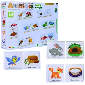 Jogo Conhecendo Os Animais Onde Vivem 24 Peças 384 - Junges