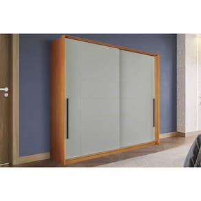Guarda Roupa Casal 2 Portas de Correr e 2 Gavetas Lisboa Freijo/Verde - Politorno