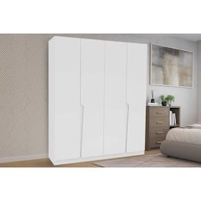 Guarda Roupa Casal 4 Portas e 4 Gavetas Porto Branco - Politorno