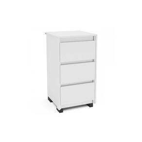 Mesa Cabeceira Coimbra c/ 3 Gavetas Branco - Politorno