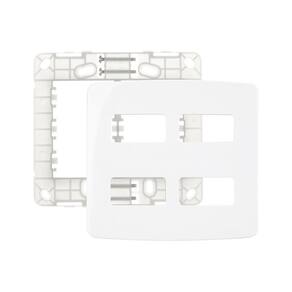Placa com Suporte MarGirius B3 4x4 para 4 Módulos Horizontais Distanciados Branca