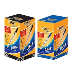 Kit Caixa De Caneta Esferográfica Cristal 1.0mm 100 Unidades Azul E Preto - Bic