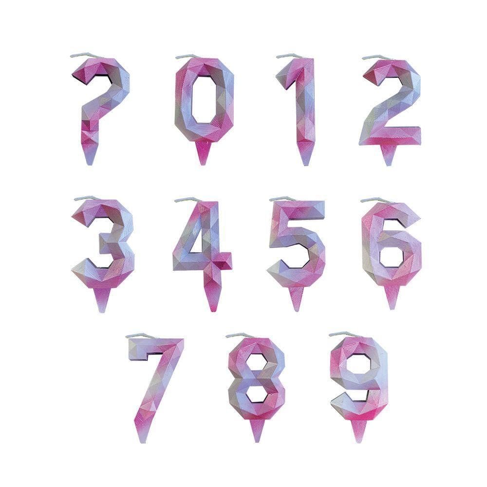 Vela De Aniversário Diamante Prata E Rosa Modelo 7