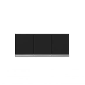 Armário Aéreo Para Cozinha Andréia 120 Cm Com 3 Portas Preto Fosco