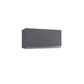 Armário Aéreo Para Cozinha Andréia 80 Cm Com 2 Portas Cinza Fosco