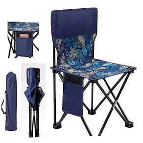 Cadeira De Pesca Dobrável Com Encosto E Bolsa Lateral, Banqueta Banco Para Praia E Viagem