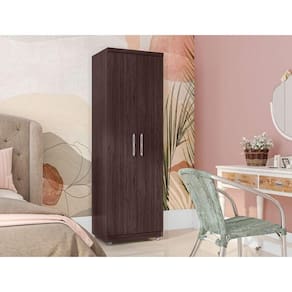 Armário Multiuso Sabrina Com 2 Portas E 5 Prateleiras Castanho