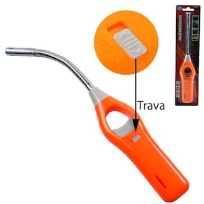 Acendedor de Fogão Metal à Gás 24cm Flexível - Tudo em Caixa