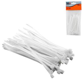 Abraçadeira de Nylon 100 Peças 2,5x100mm Branco - Tudo em Caixa