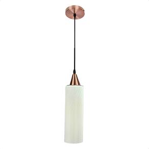 Lustre Pendente Taschibra Anne Branco Leitoso E27 Bivolt Cobre