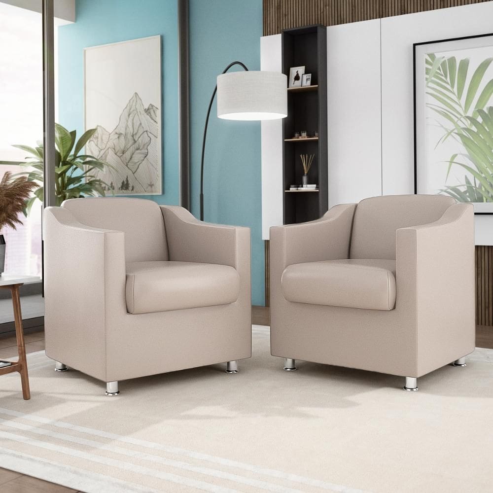 Kit 2 Poltronas Decorativas Tilla em Tecido Sintético