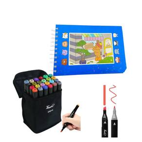 Canetinhas 24 Cores Livro Pintar Ursinho Divertido Fofo 100 Paginas Estojo Arte Pintura Hobbie Lazer