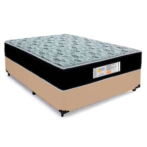 Cama Box Casal Sintético + Colchão Molas Ensacadas SerenePrime Sonnolux 138x188x65