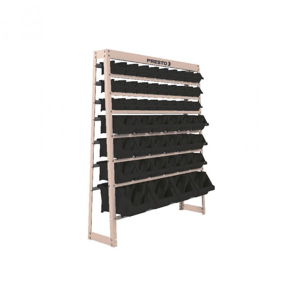 Estante Metálica Com 49 Gavetas N 3 / 5 / 7 Preta Presto