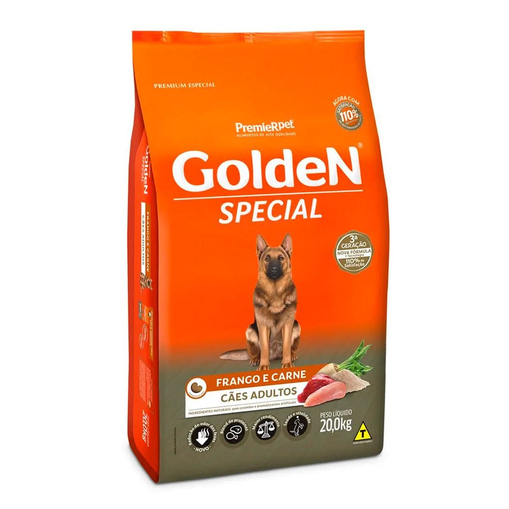 Ração Premier Golden Special Cães Adultos Frango e Carne 20kg