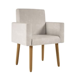 Poltrona Decorativa Pés Palito Nina Suede