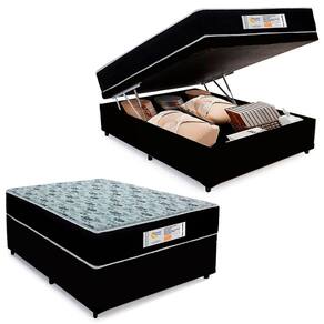 Cama Box Baú Casal Sintético + Colchão Molas Ensacadas SerenePrime Sonnolux 138x188x69
