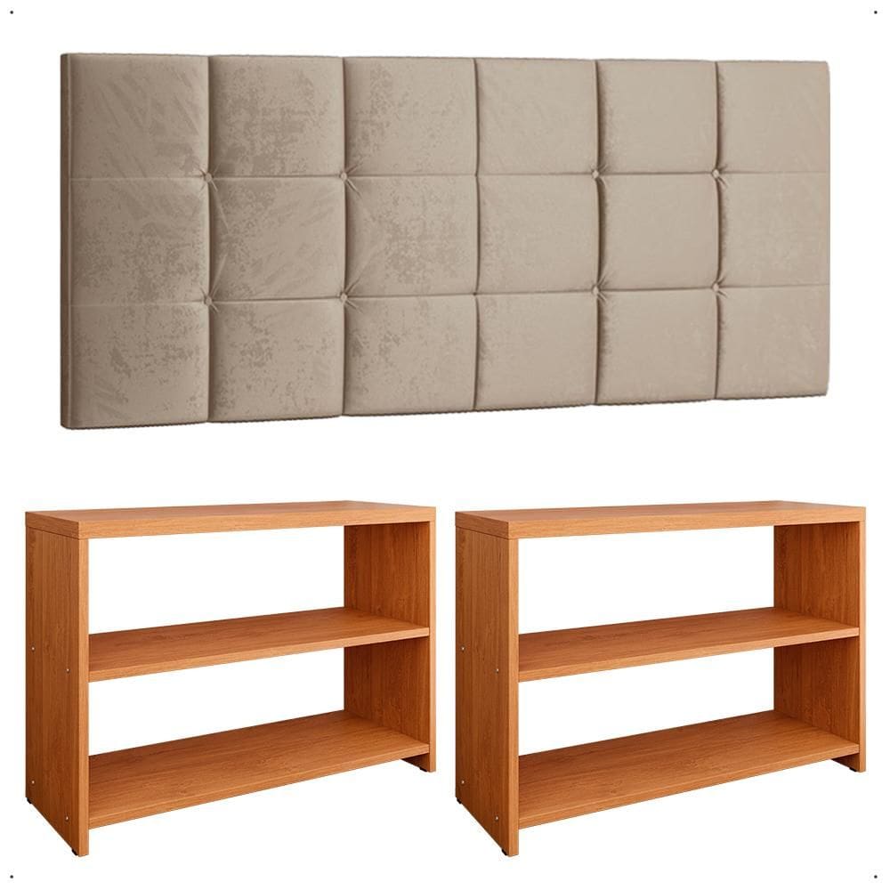 Kit Sapateira Banquinho Recamier Prateleira Organizadora Calçados Cabeceira Cama Box King Size 1,95 - Lojas RPM