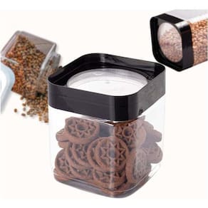 Pote Plug Quadrado Polipropileno De 1,28 Litros Preto
