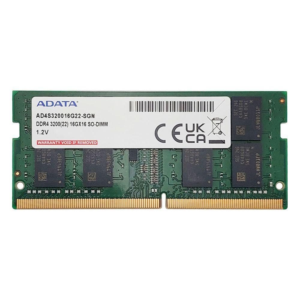 Memória Para Notebook 16gb Adata, Ddr4, 3200mhz, Cl22 - Ad4s320016g22-sgn