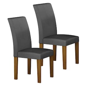 Cadeira para Mesa de Jantar Napoli MDF Kit 2 Peças Freijó Joli Chumbo - Leifer Móveis