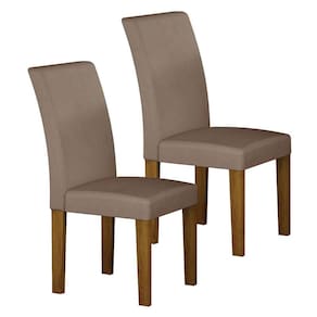 Cadeira para Mesa de Jantar Napoli MDF Kit 2 Peças Freijó Joli Camurça - Leifer Móveis