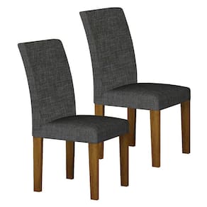 Cadeira para Mesa de Jantar Napoli MDF Kit 2 Peças Freijó Linho Chumbo - Leifer Móveis