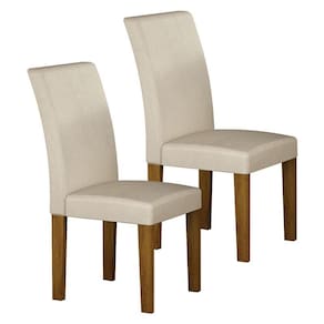Cadeira para Mesa de Jantar Napoli MDF Kit 2 Peças Freijó Joli Palha - Leifer Móveis