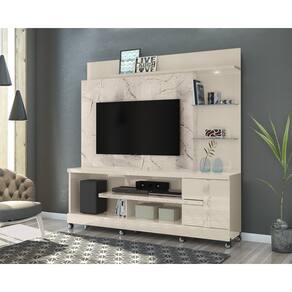 Home Theater Alan Com Kit Rodizio 181,5m Para TV até 55 Polegadas - Calacata/Off White Madetec