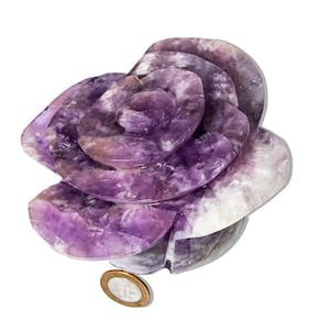 Flor Esculpida Ametista Média 1,4Kg 14cm Classe B