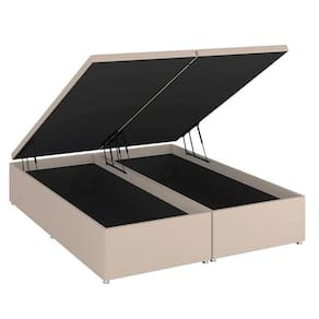 Base Baú Linho Bege Super King (193x203x39) - Ortobom