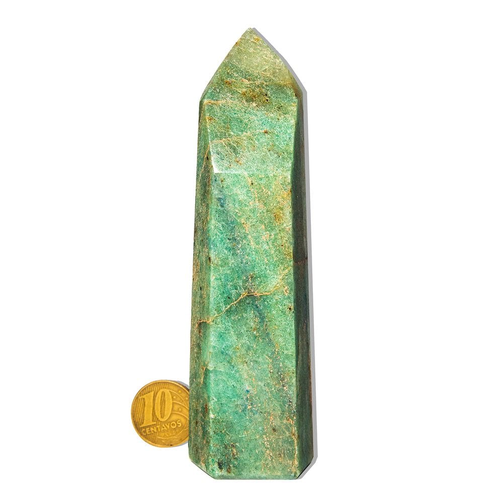 01 Ponta Aventurina Verde Natural 200 a 300g 11-13cm Tipo B