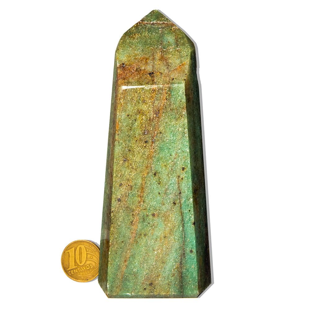 01 Ponta Aventurina Verde Natural 300 a 400g 11-13cm Tipo B