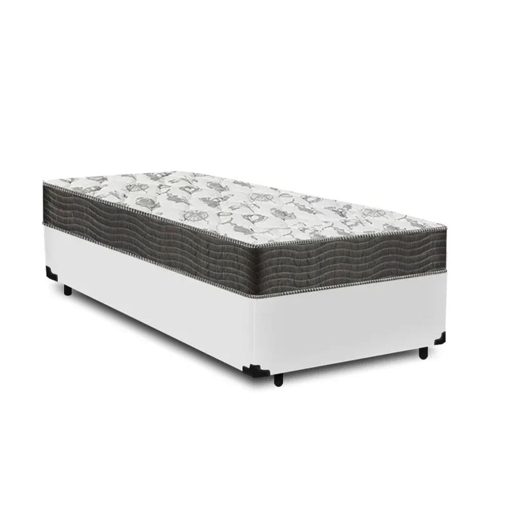 Cama Base Solteiro Branco Colchão ISO 100 D33 - Ortobom