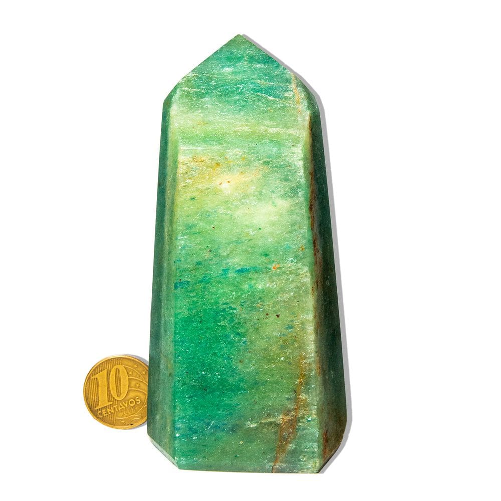 01 Ponta Aventurina Verde Natural 200 a 300g 10-12cm Tipo A