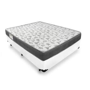 Cama Base Box Casal Branco Colchão ISO 100 D33 - Ortobom