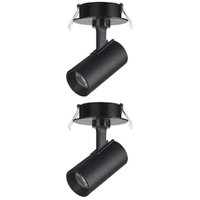 2 Spot Direcionável Embutir 7w Preto Bivolt 6500k Foxlux