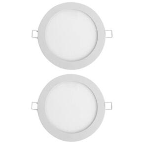 Kit 2 Painel Led 11,9x11,9 Redondo Branco Embutir 6w 6500k Foxlux