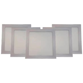 Kit 5 Painel Led 22x22 Quadrado Branco Embutir 18w 3000k Foxlux
