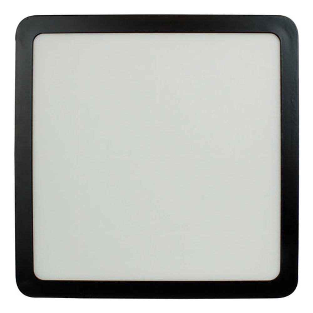 Painel Led 20,4x20,4 Quadrado Preto Sobrepor 18w 6500k Foxlux