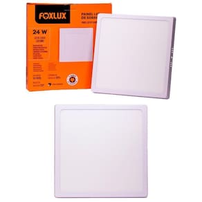 Kit 2 Painel Led 29,5x29,5 Quadrado Branco Sobrepor 24w 4000k Foxlux