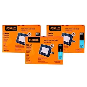 Kit 3 Refletor Led 100w Ip65 6.500k Bivolt Foxlux