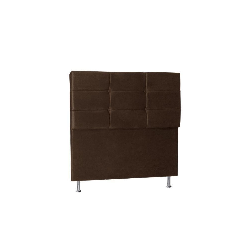 Cabeceira Tóquio 1,40 Cm Para Cama Box Casal Suede Marrom