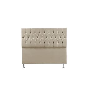 Cabeceira Madrid 1,40 Cm Para Cama Box Casal Suede Bege