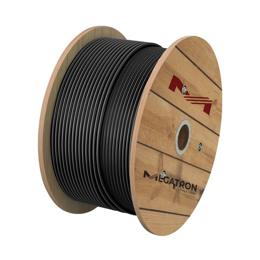 Cabo Megatron PP HEPR 2x6,00mmx100m Rolo 1kV Preto