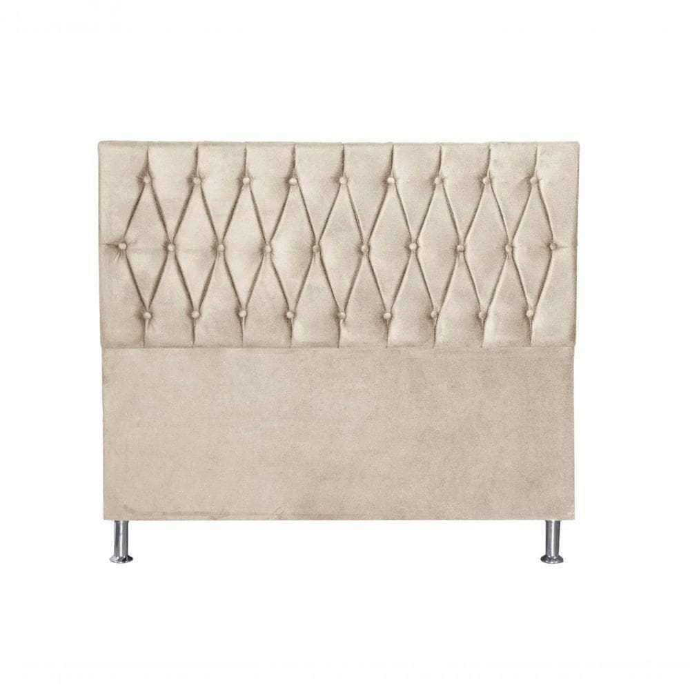 Cabeceira Paris 1,60 Cm Para Cama Box Queen Suede Bege