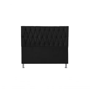 Cabeceira Paris 1,95 Cm Cama Box King Size Suede Preto