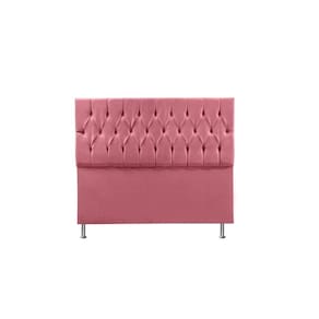 Cabeceira Madrid 1,95 Cm Para Cama Box King Suede Rosa