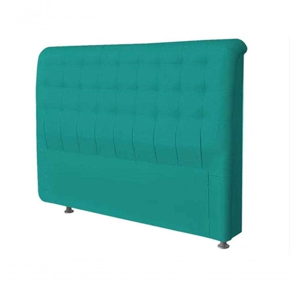 Cabeceira Dama 1,60 Cm Cama Box Queen Suede Azul Tiffany